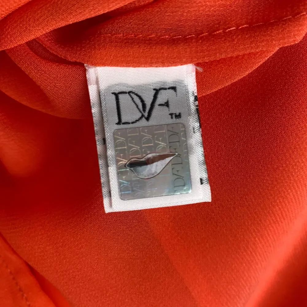 Diane Von Furstenberg Parlian Shift Dress Coral Size 10 - Picture 13 of 15